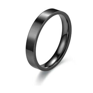 3/$35 Men's Black 4mm Band Ring Stainless Steel Plain Fashion Unisex Jewelry